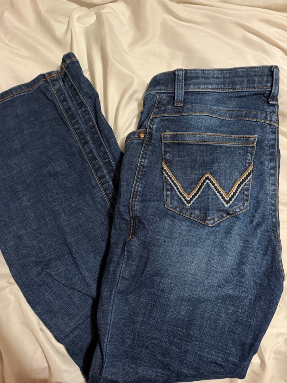Wrangler Women's Dark Blue Skinny Jeans with Contrast 'W' Back Stitch